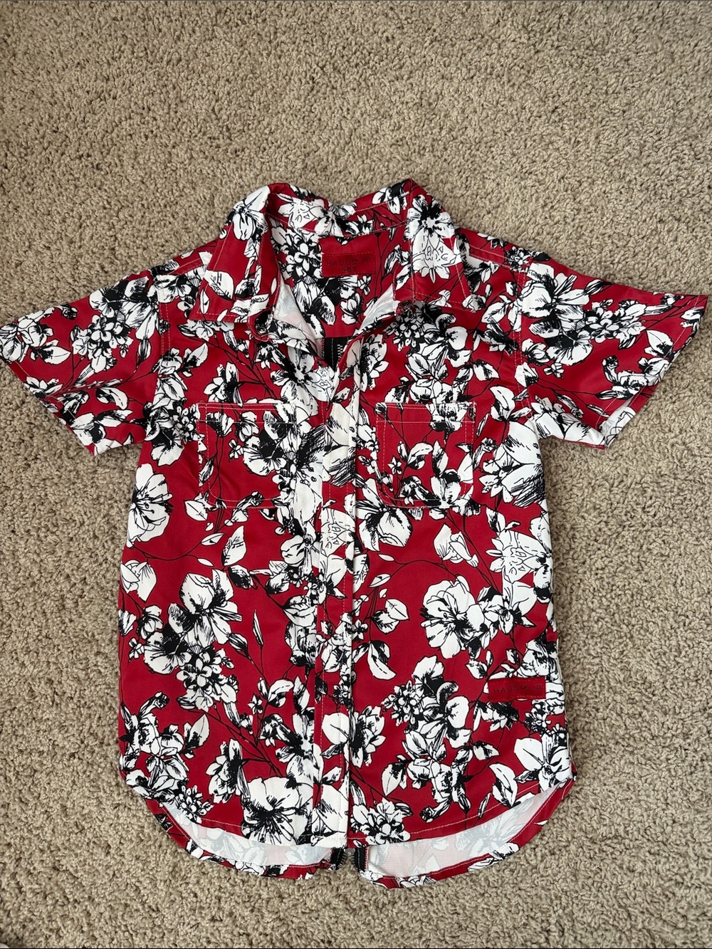 Haus of JR Red Floral Short-Sleeve Shirt